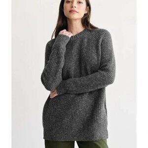 Jenni Kayne Cashmere Oversized Fisherman Sweater  Size Medium  Charcoal Womens